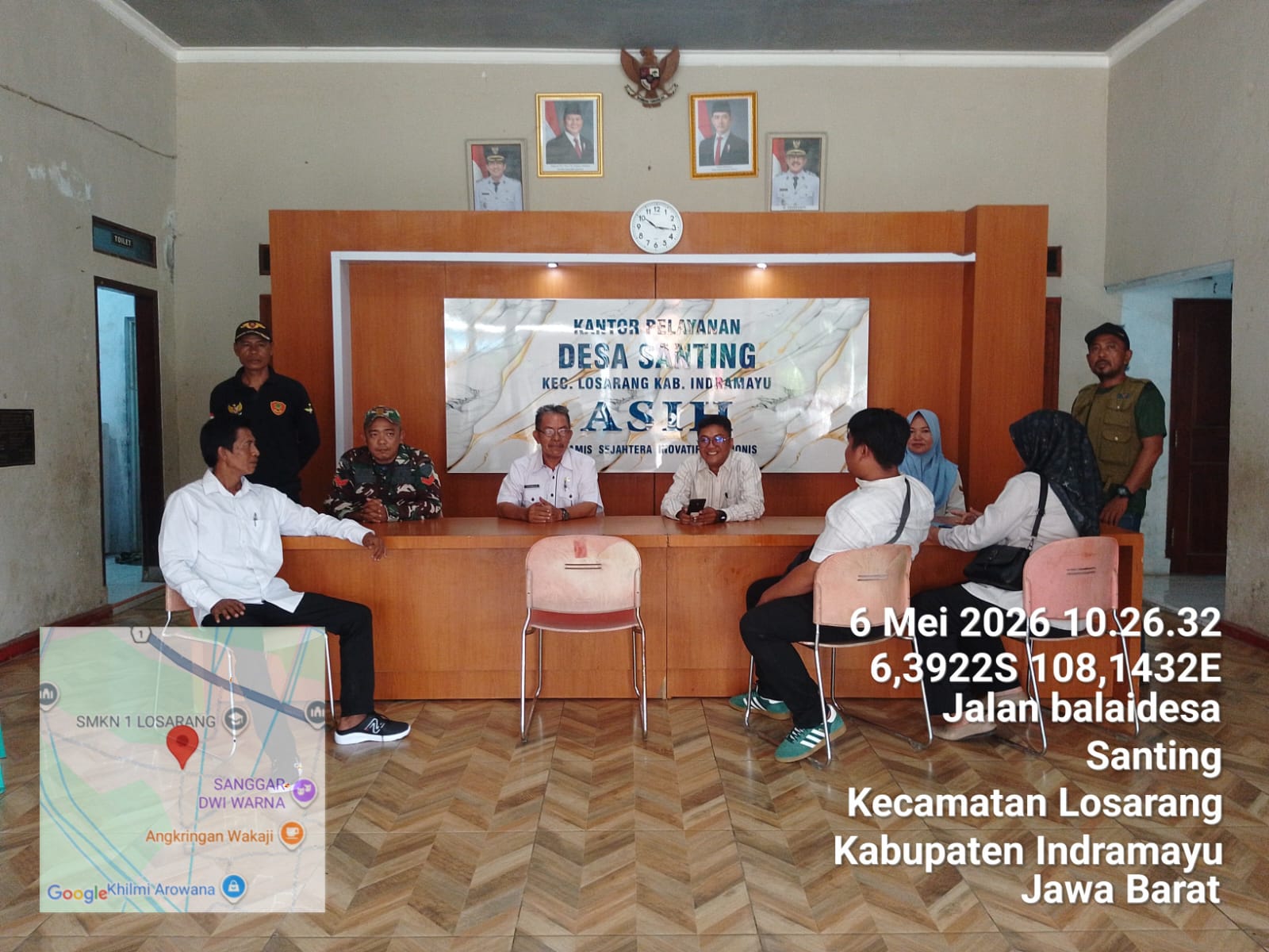 Koordinasi Pa Kuwu H.TARMAN bersama Babinsa Desa Santing dalam Pembahasan Progres Pembangunan KDMP